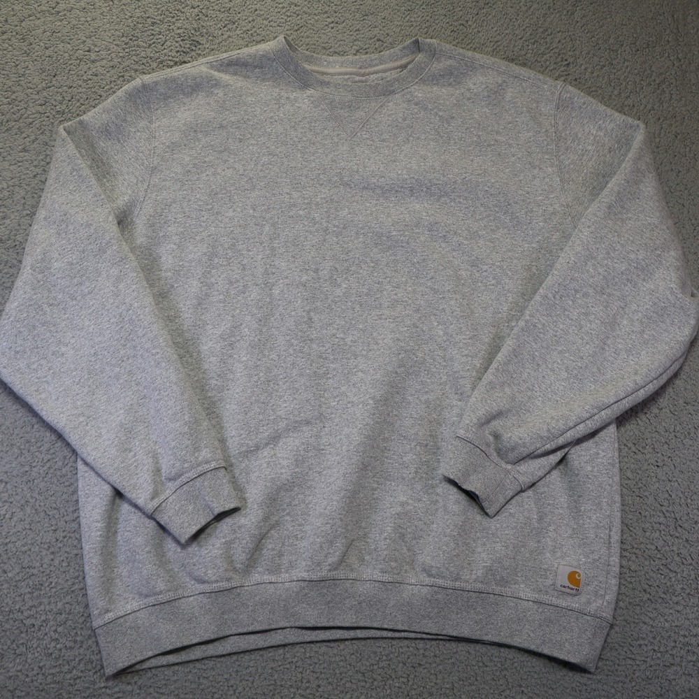 Carhartt K124 HGY Mens 2XL Tall Heather Gray Crewneck Sweatshirt Original Fit